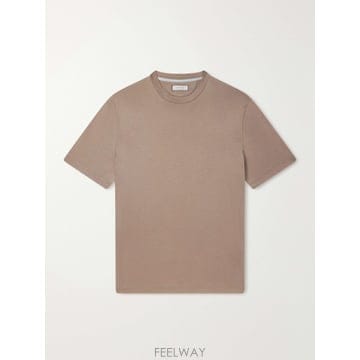 26 FW CANALI 브라운 코튼 저지 티셔츠 TP581698122