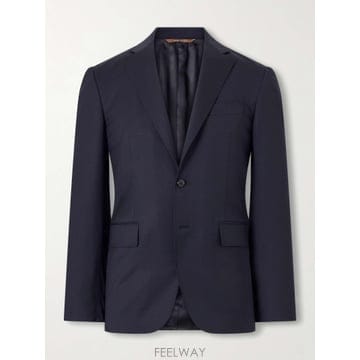 26 FW CANALI 네이비 울 블렌드 트윌 수트 재킷 TP581710644