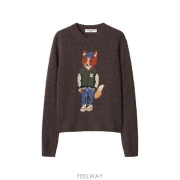 Maison Kitsune �׶�����Ÿ �ؿ� ����Ű���� ���� DRESSED FOX WOOL JUMPER MRWKJ09KT12410553�׶�����Ÿ �ؿ� ����Ű���� ���� DRESSED FOX WOOL JUMPE