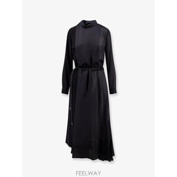 Sacai [N85]��ī�� 2608710 ���� ���ǽ� �巹�� ������Ʈ SACAI Dress with satin inse[N85]��ī�� 2608710 ���� ���ǽ� �巹�� ������Ʈ SACAI 