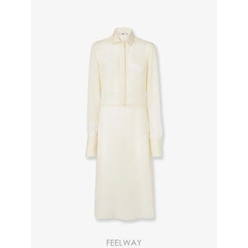 FENDI [N85]��� FDD688 ���� ���ǽ� �巹�� ������Ʈ FENDI Silk jacquard Chemisier[N85]��� FDD688 ���� ���ǽ� �巹�� ������Ʈ FENDI Sil