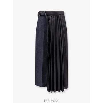 Sacai [N85]��ī�� 2608766 ���� ��ĿƮ ġ�� �������� SACAI Wool skirt with pleate[N85]��ī�� 2608766 ���� ��ĿƮ ġ�� �������� SACAI Wo