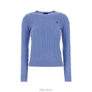 [X45]폴로  211971865 004 여성 스웨터 니트 가디건 Cerulean blue wool blen
