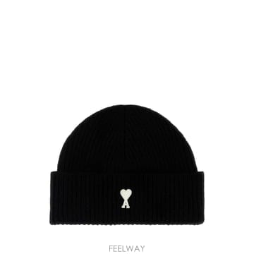 Ami [X45]�ƹ� UBO006018 012 ���� ���� ��Ŷ�� ��� ĸ Black wool beanie hat[X45]�ƹ� UBO006018 012 ���� ���� ��Ŷ�� ��� ĸ Black