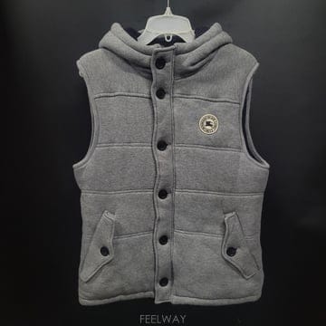 Burberry 버버리 블랙라벨 빈티지 빅로고 자수로고 와팬 후드 패딩 베스트