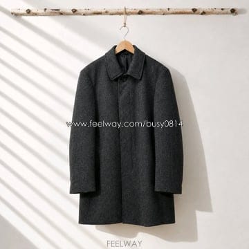 로렌 랄프로렌 헤링본 울 블렌드 피코트  42R사이즈