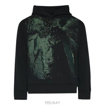 당일배송 메종마르지엘라 그래픽 프린트 후디