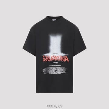 [A3] 발렌시아가 850345 TUVO4 티셔츠 850345 TUVO4 1000 BLACK