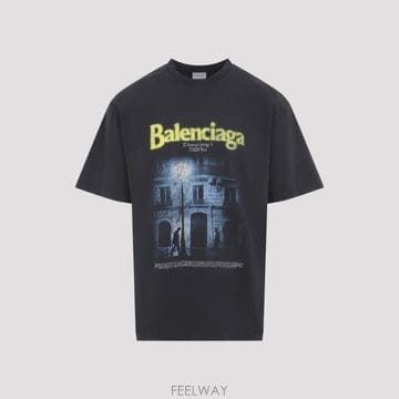 [A3] 발렌시아가 764235 TUVO6 티셔츠 764235 TUVO6 1041 FADED WASHED