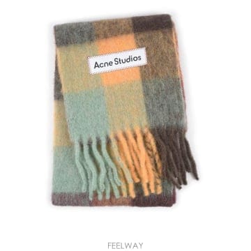 26FW 아크네 스튜디오 모헤어 체크 머플러 CA0084 BO9 CHESTNUT BROWN YELLOW GR