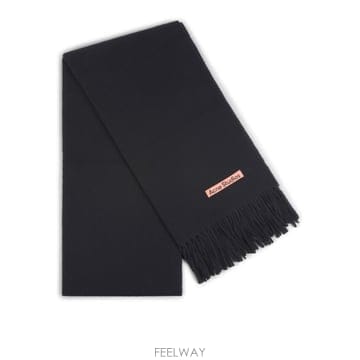 26FW 아크네 스튜디오 내로우 울 프린지 머플러 CA0210 900 BLACK