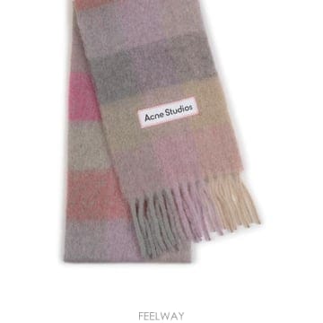 26FW 아크네 스튜디오 모헤어 체크 머플러 CA0084 BOB FUCHSIA LILAC PINK