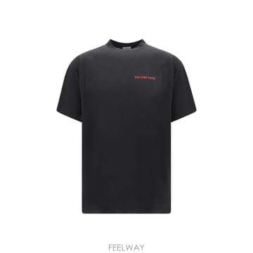 발렌시아가 반팔 티셔츠 블랙