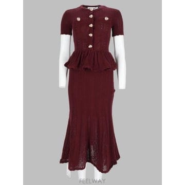 Self Portrait 26FW ���� ��Ʈ����Ʈ ���ǽ� AW26 100MC BU BURGUNDY BORDEAUX26FW ���� ��Ʈ����Ʈ ���ǽ� AW26 100MC BU BURGUNDY BOR