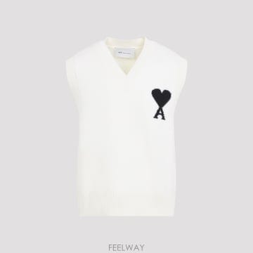 [A3] 아미 UKS902 018 니트 UKS902 018 151 OFF WHITE BLACK