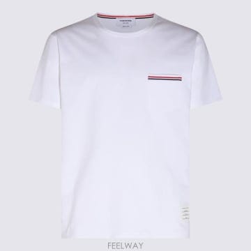 Thom Browne 26SS ����� �̵�� ����Ʈ ���� �� ���� ũ��� Ƽ���� MJS010A 01454100 WHITE26SS ����� �̵�� ����Ʈ ���� �� ���� ũ��� Ƽ����