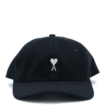 아미 로고 자수 볼캡 블랙