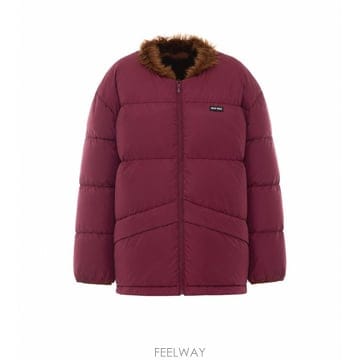 26 F/W 미우미우 리버서블 테크니컬 패브릭 & 시어링 다운 자켓  B0012328832