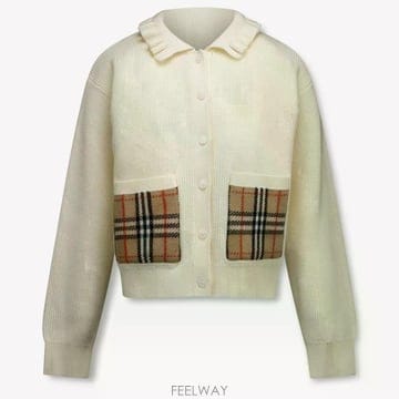 버버리 ROTHWELL 걸 가디건 인 OFF-WHITE (KIDS  B0302329886