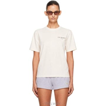 스포티앤리치 오프 화이트 윔블레던 티셔츠 TO119711304WH37 TP877814519