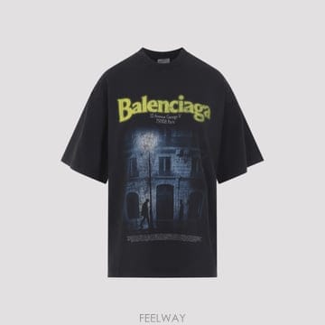 [A3] 발렌시아가 871733 TUVO6 티셔츠 871733 TUVO6 1041 FADED WASHED