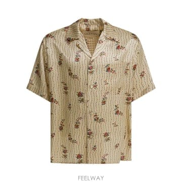 [V90]발렌티노 8V3AA111B9GZC9 남성 셔츠 남방 Silk bowling shirt