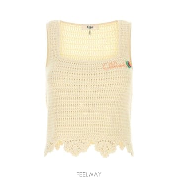 Chloe [X45]���ο� CH26AMH05800 107 ���� ������ ��Ʈ ����� Cream crochet top[X45]���ο� CH26AMH05800 107 ���� ������ ��Ʈ ����� C