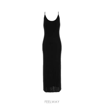 Saint Laurent [X45]���ζ� 876792Y38DS 1000 ���� ���ǽ� �� �̵� �̴� �巹�� Black jersey dr[X45]���ζ� 876792Y38DS 1000 ���� ���ǽ� �� �̵� �̴� 