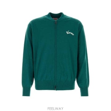 [X45]겐조 FG65CA8193FH 55 남성 스웨터 니트 가디건 Green wool cardigan