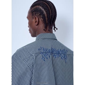 26 F/W 베트멍 메탈 로고 체크 쇼츠 슬리브 셔츠 MH27SH25 B0112330943