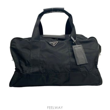 [프라다] 리나일론 삼각로고 더플 보스턴 백 블랙