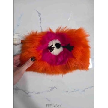 100% Real Lamb Fur Clutch