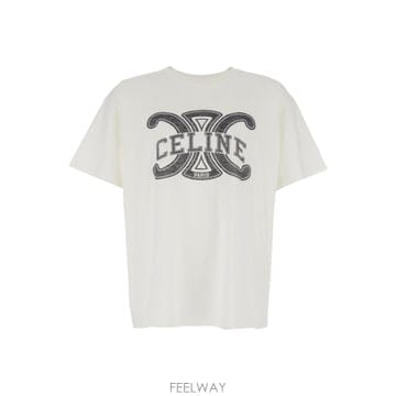 인더샵 CELINE 셀린느 화이트 반팔 티셔츠