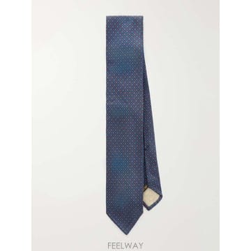 루비나찌 8CM 프린트 실크 타이 01JK- B0082331127