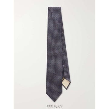 루비나찌 8CM 프린트 실크 타이 01JK- B0082331130