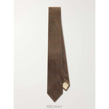 루비나찌 8CM 프린트 실크 타이 01JK- B0082331135