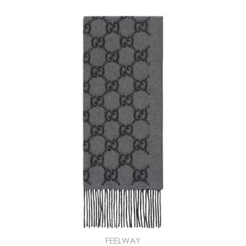 26FW 구찌 GG 캐시미어 스카프 812317 4GABX1260 GREY