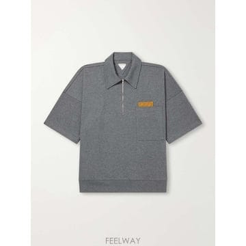 보테가 베네타 인테르치아토 레더 코튼-저지 폴로 셔츠 834340V B0082331845