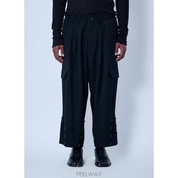26 F/W 요지 야마모토 헴 버튼 팬츠 HW-P14-101 B0112330950
