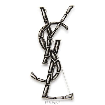생로랑 실버 브라스 로고 BROOCHE 470371Y15008142 B0562331579