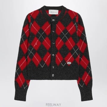 26 F/W 아미 REDGREY ARGYLEPATTERN 가디건 인  B0052332009