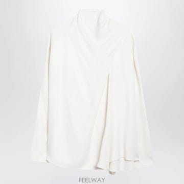 26 F/W 토템 ECRU 비스코스 비대칭 드레이프 블라우스 264- B0052332111