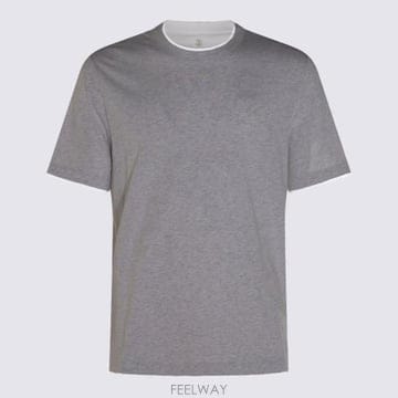Brunello Cucinelli 26FW ���ڷ� ��ġ�ڸ� �ڼ� �ΰ� Ƽ���� M0B137427 CY918 GRIGIO MEDIO OFF WH26FW ���ڷ� ��ġ�ڸ� �ڼ� �ΰ� Ƽ���� M0B137427 CY91