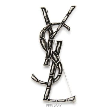 26FW 생로랑 YSL 오피움 크로커다일 브로치 470371 Y15008142 SILVER