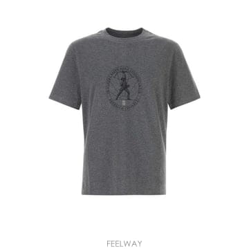 26FW 브루넬로 쿠치넬리 그래픽 프린트 코튼 티셔츠 M0B138519 C080 Grey