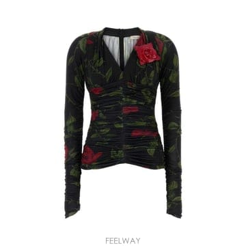 블루마린 스웨터 Floral