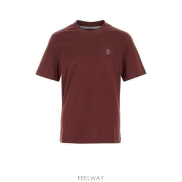 26FW 브루넬로 쿠치넬리 코튼 저지 크루넥 티셔츠 M0B138440 CGL17 Burgundy
