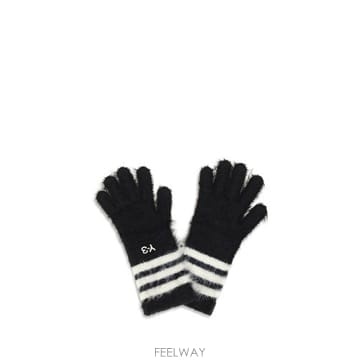 해외 이태리배송 AW26 와이쓰리 남성 스트라이프 니트 장갑 KV2909_BLACK