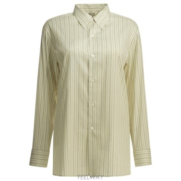 [V90]오라리 A26SS03CSIVORY STRIPE 여성 셔츠 남방 블라우스 Casual striped 
