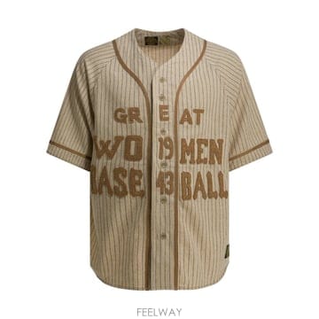 [V90]KAPITAL K2509SS047ECRU 남성 셔츠 남방 Great Women Baseball Sh